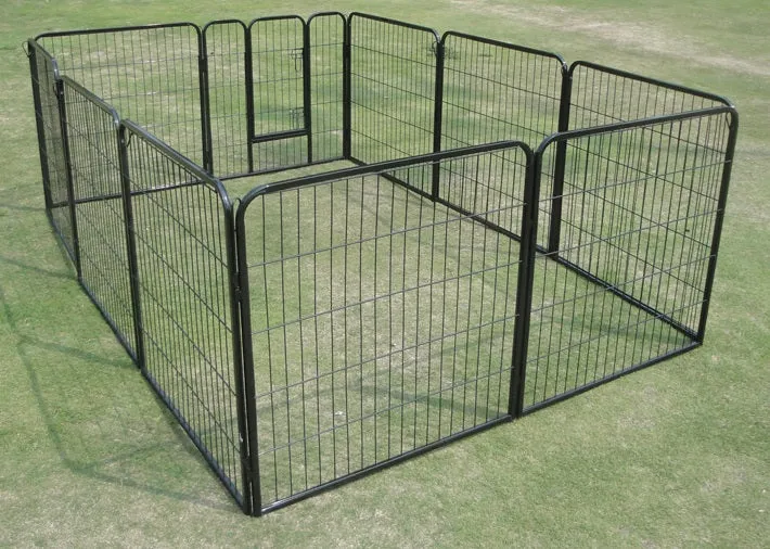 10-Panel Tall Metal Pet Playpen with Barn Door System