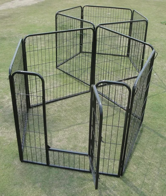 10-Panel Tall Metal Pet Playpen with Barn Door System