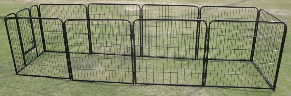 10-Panel Tall Metal Pet Playpen with Barn Door System