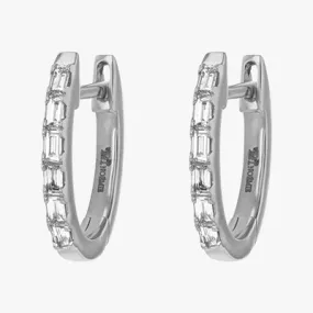 14K H-I/SI Huggie Baguette Earrings