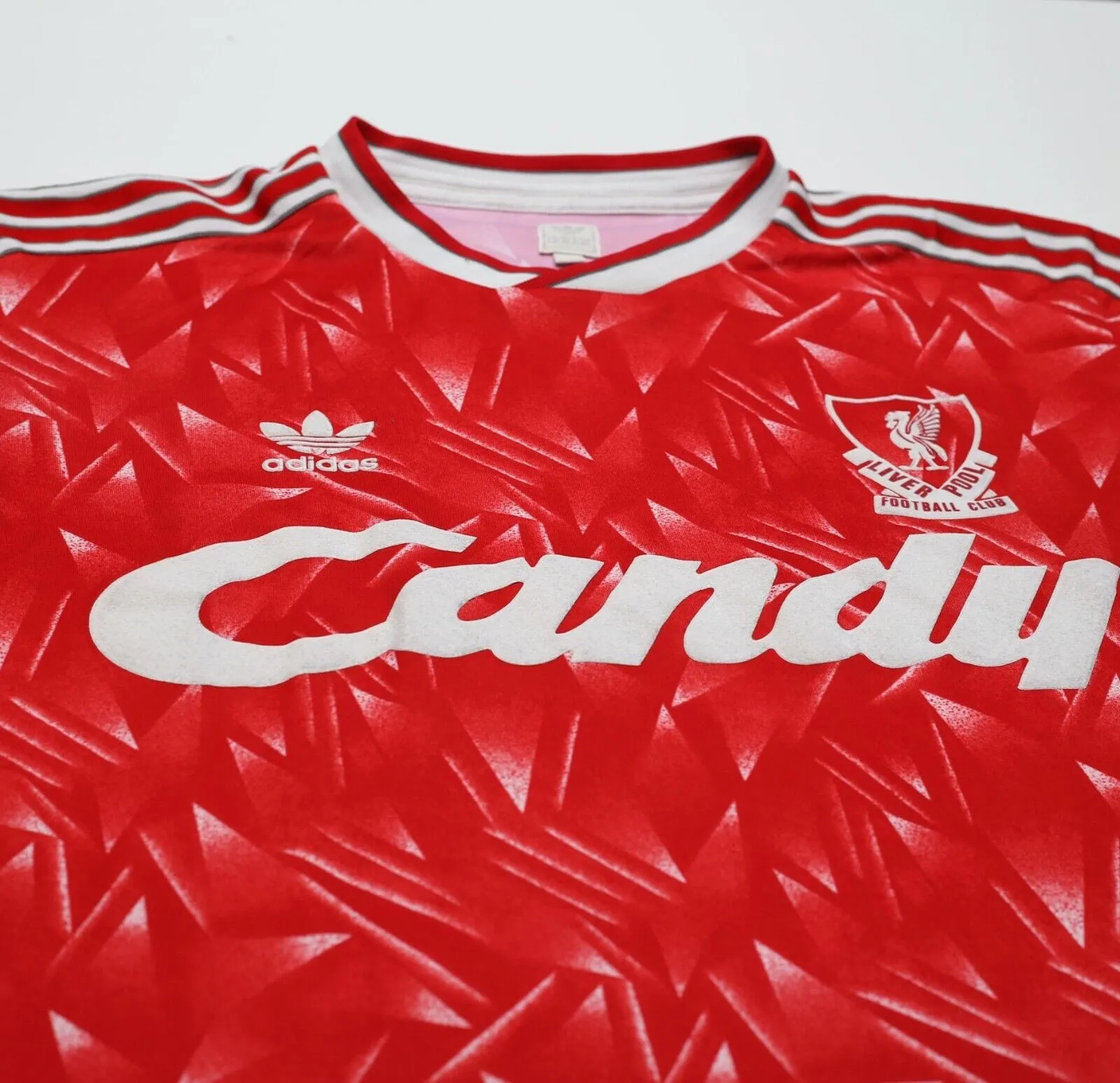 1989/91 LIVERPOOL Retro adidas Originals Candy Home Football Shirt (L)