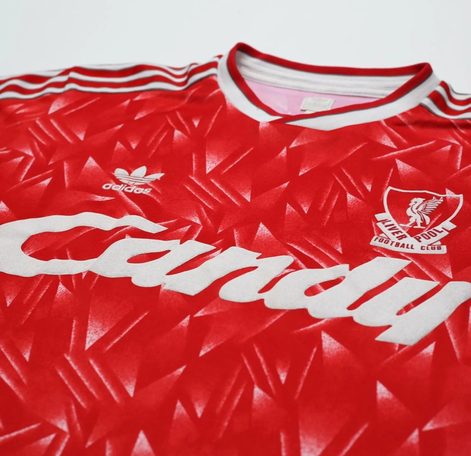 1989/91 LIVERPOOL Retro adidas Originals Candy Home Football Shirt (L)