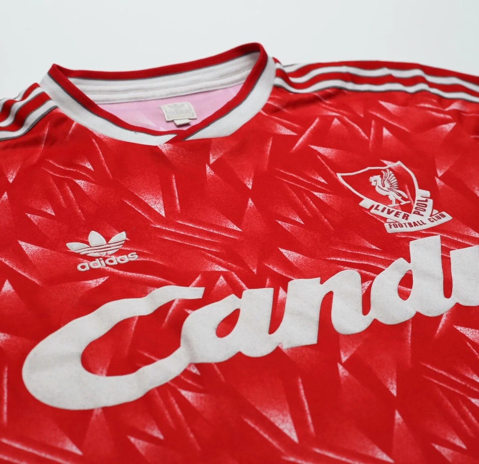 1989/91 LIVERPOOL Retro adidas Originals Candy Home Football Shirt (L)