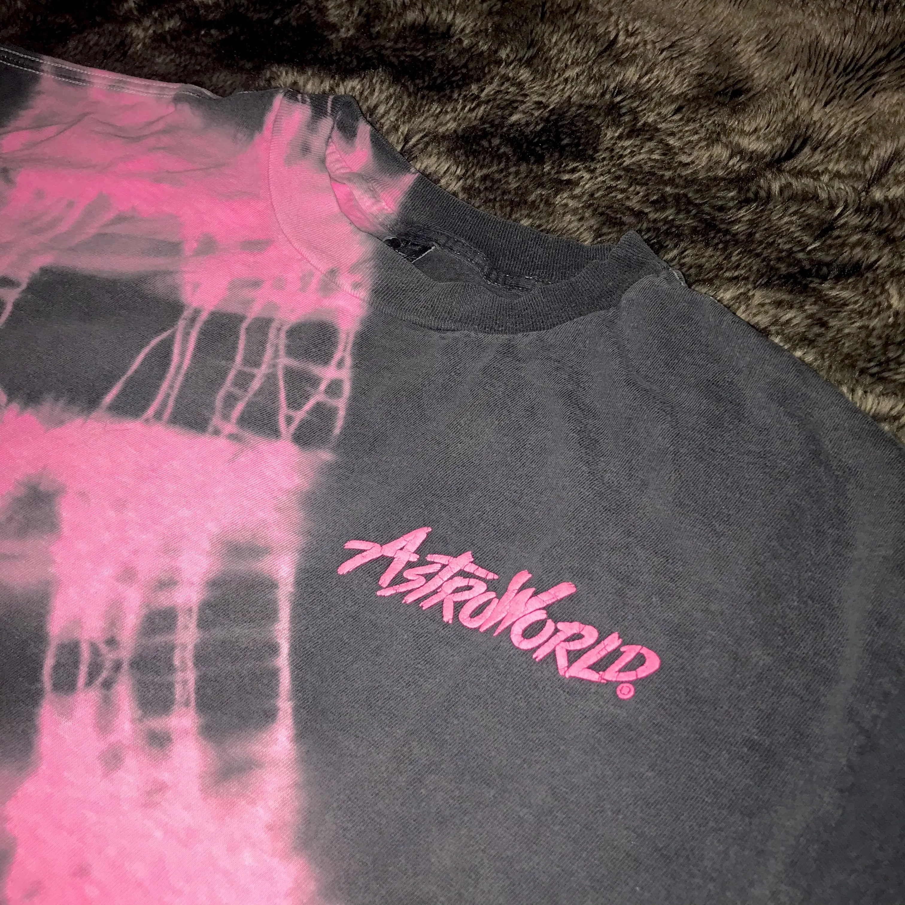 1990s Astroworld Single Stitch Tie Dye Crop Top