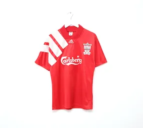 1992/93 LIVERPOOL Vintage adidas Centenary Home Football Shirt (M) 38/40