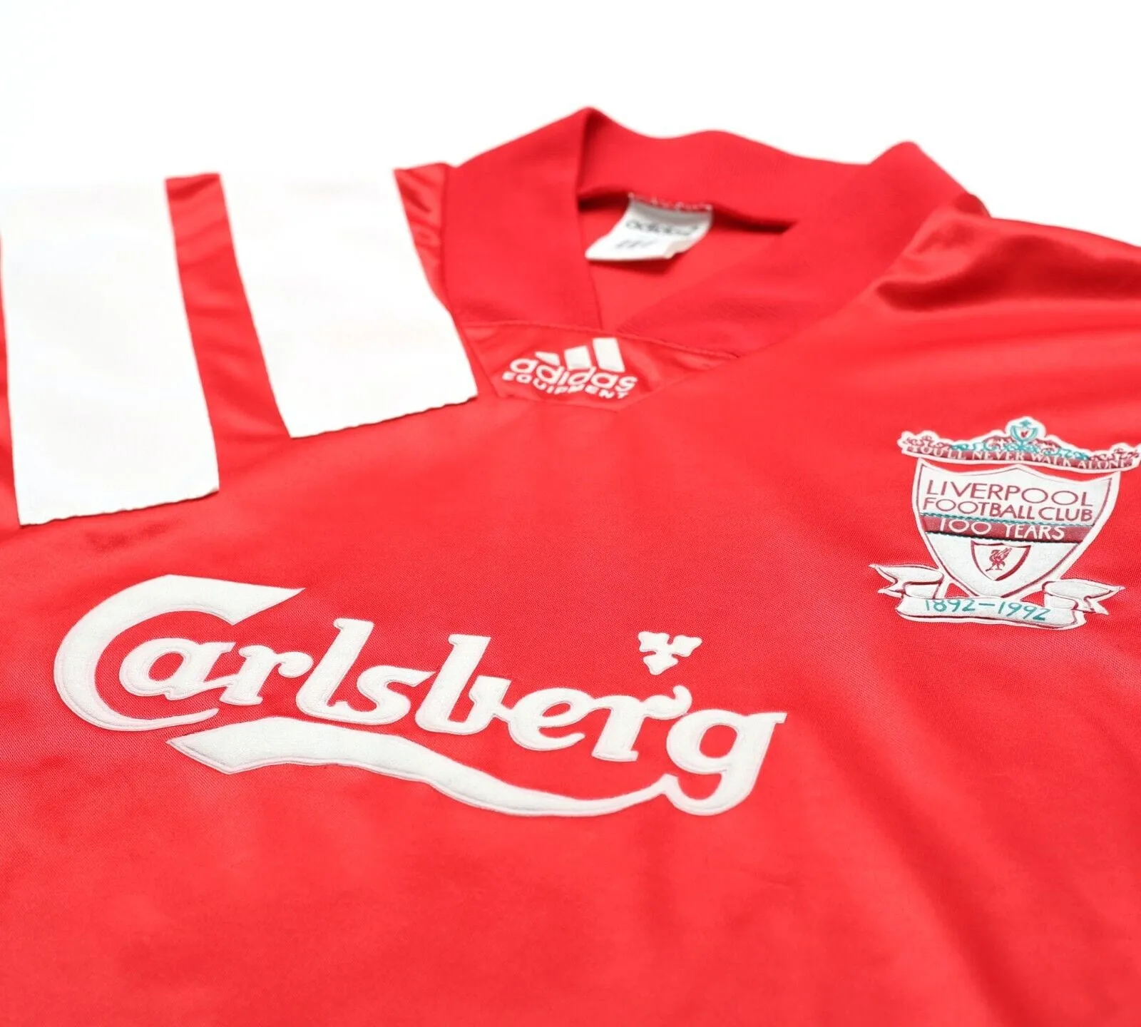 1992/93 LIVERPOOL Vintage adidas Centenary Home Football Shirt (M) 38/40