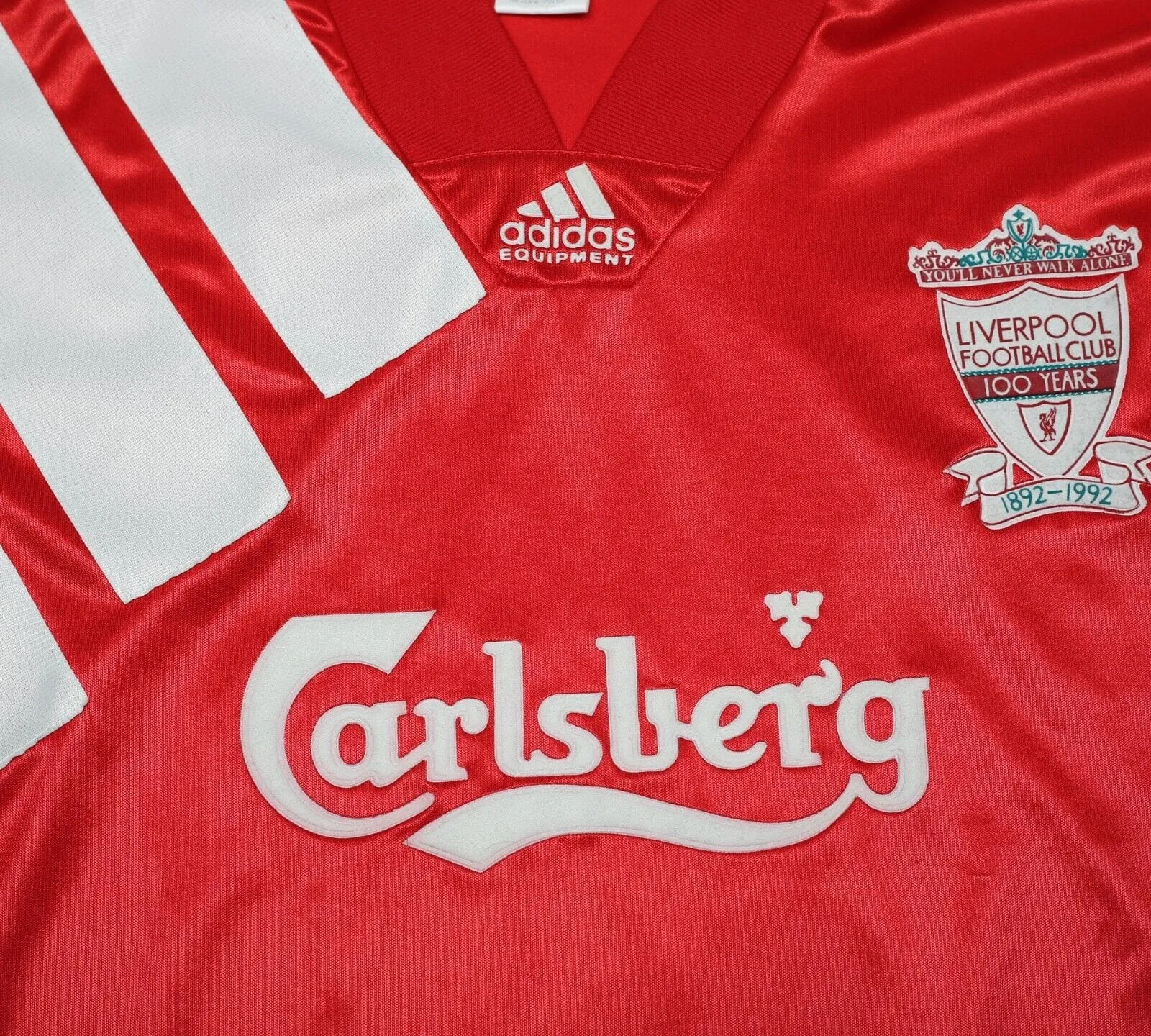 1992/93 LIVERPOOL Vintage adidas Centenary Home Football Shirt (M) 38/40