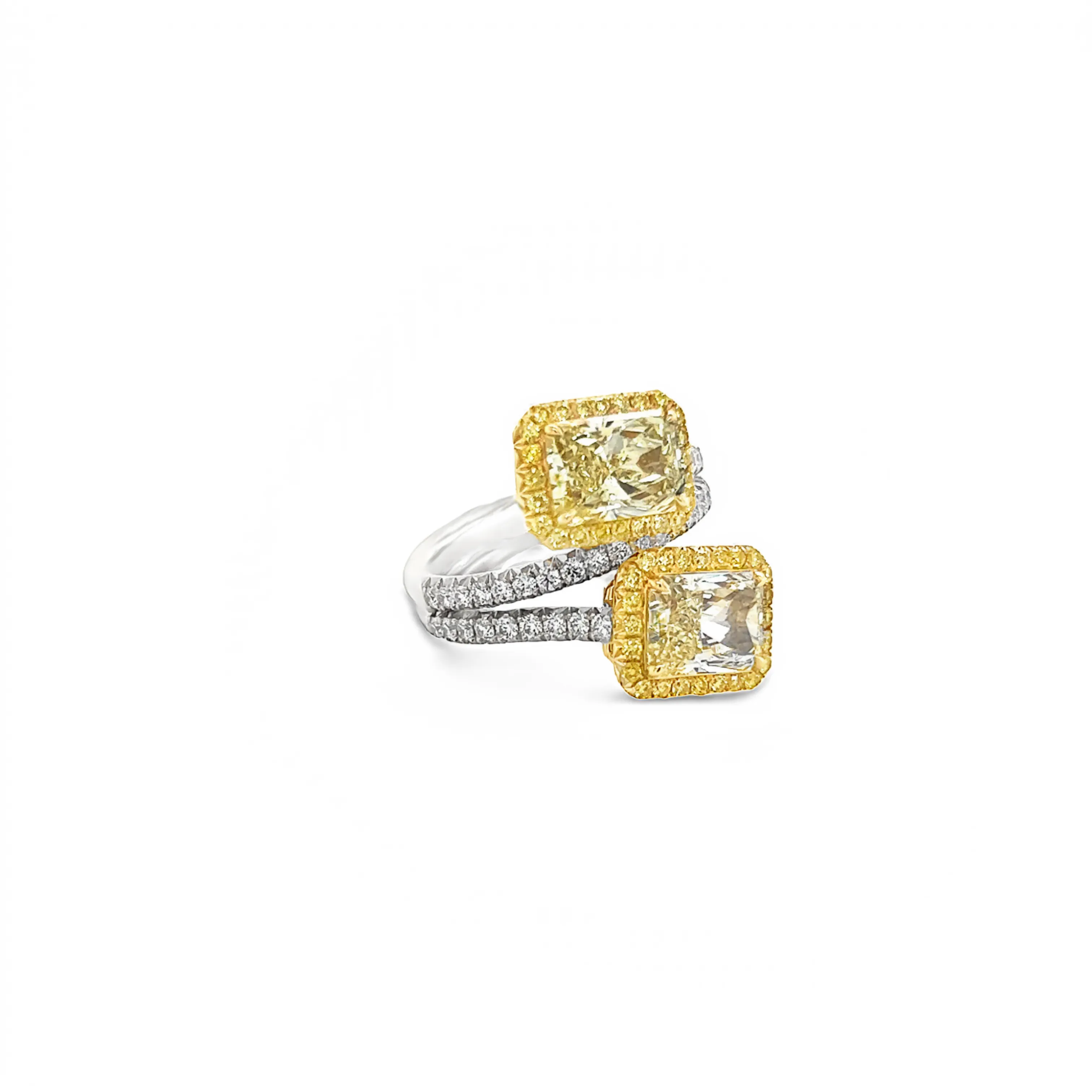 2 Stone Yellow Diamond Bypass Ring