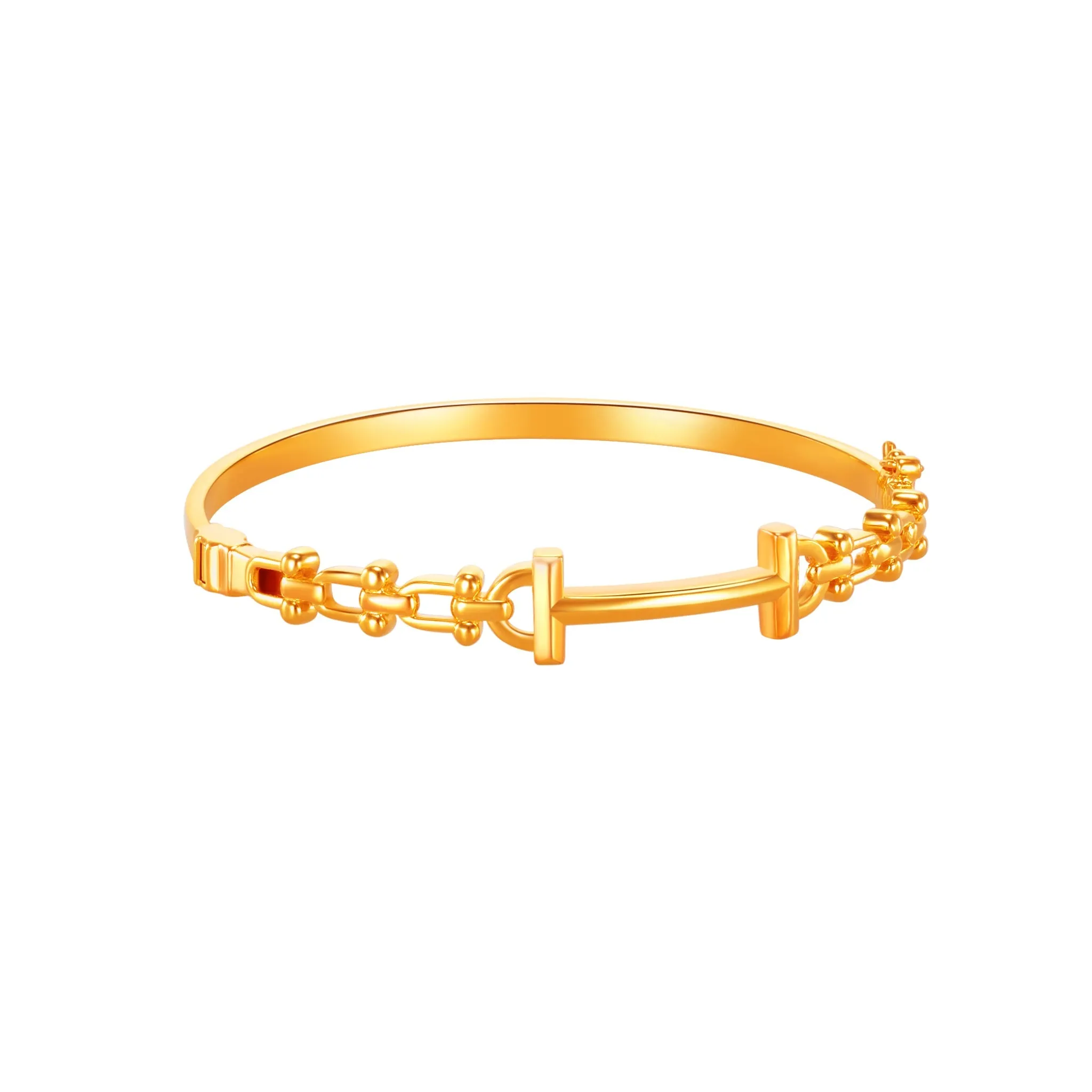 916 Gold H-Bar Bangle