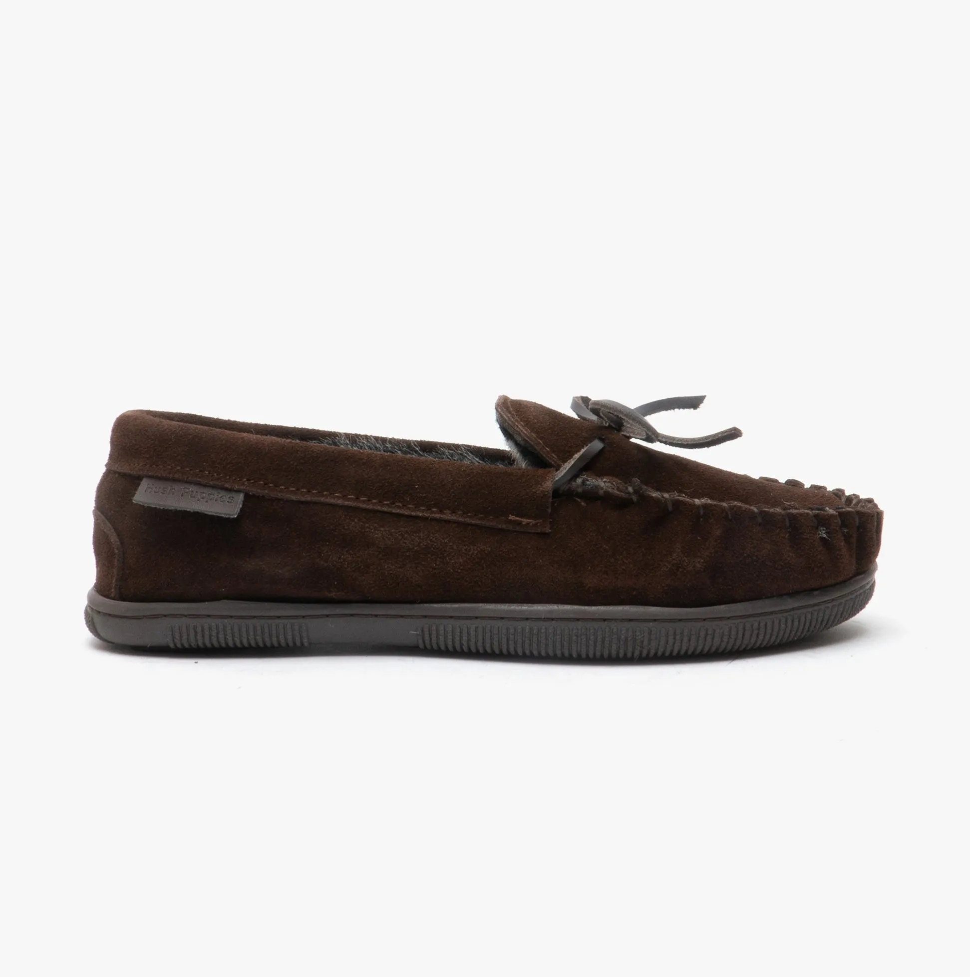 ACE Mens Suede Moccasin Slippers Brown