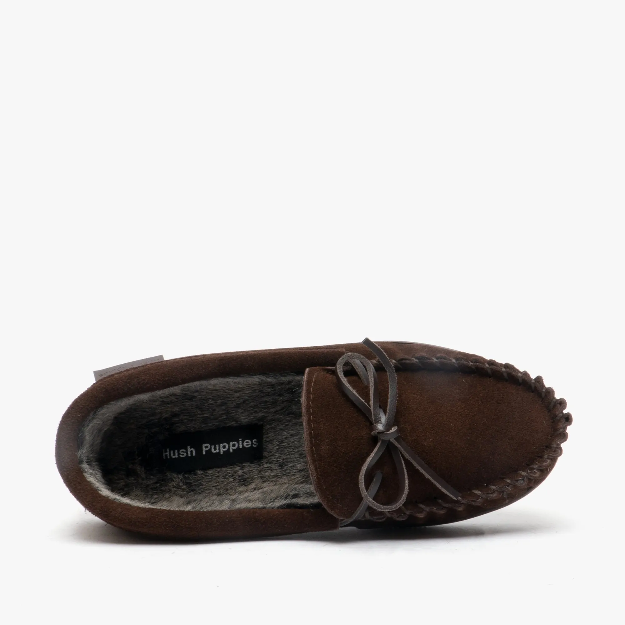 ACE Mens Suede Moccasin Slippers Brown