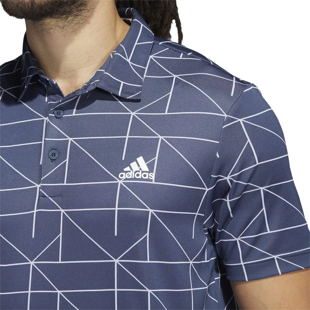 adidas Jacquard Primegreen Polo Shirt - Crew Navy/White