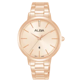 Alba Fashion Analogue Stainless Steel Rose Gold Dial Watch AH7CC6X