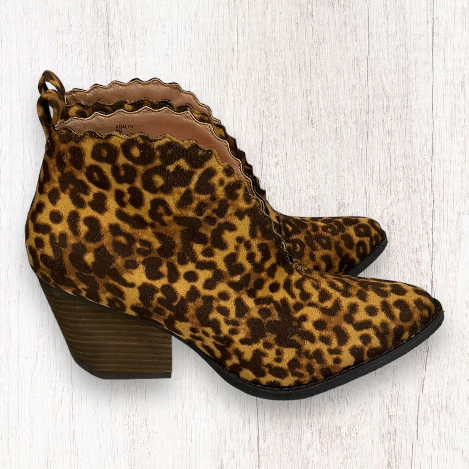 Animal Print Boots Ankle Heels Coconuts, Size 8