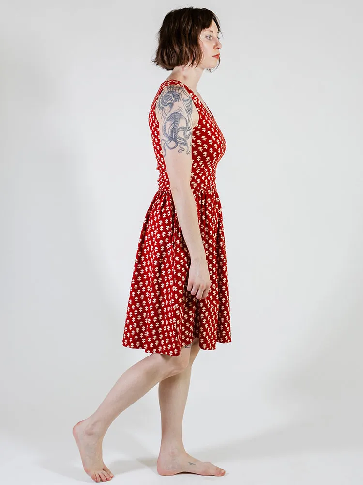 Asheville Dress - Micro Floral Red