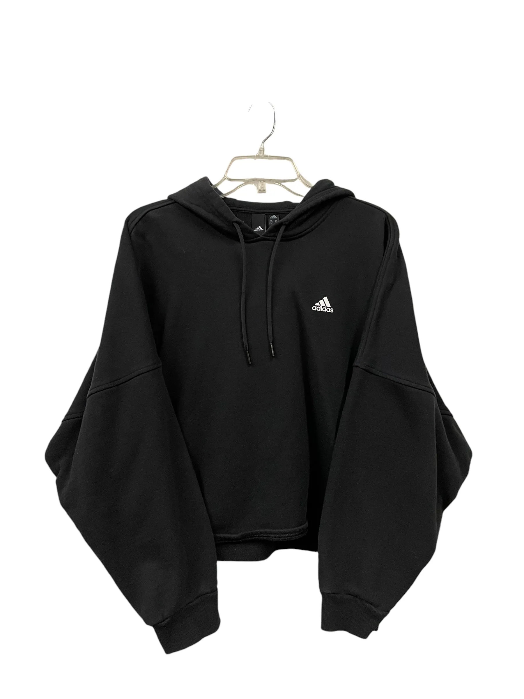 Athletic Sweatshirt Hoodie By Adidas In Black, Size: M