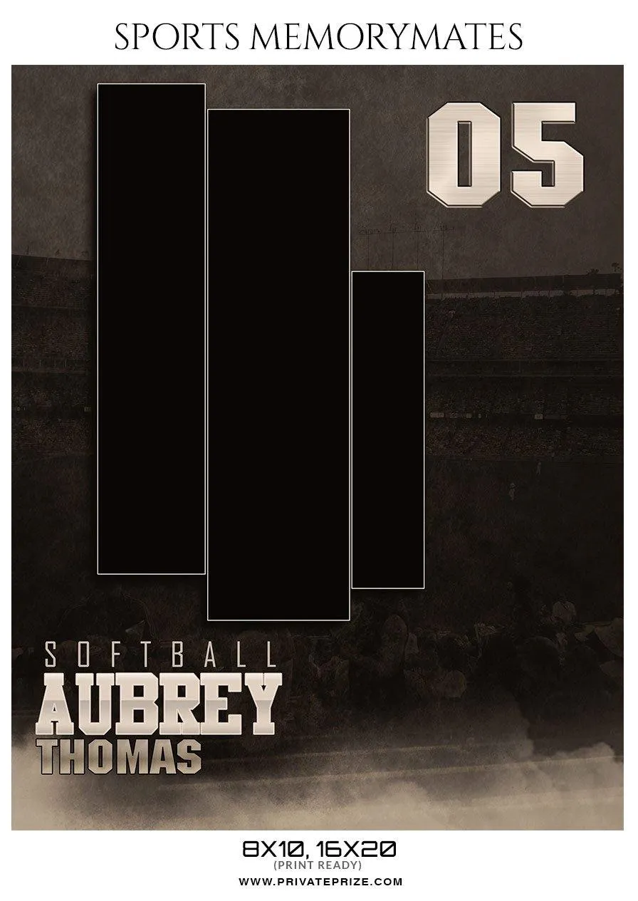 Aubrey Thomas - Softball Memory Mate Photoshop Template