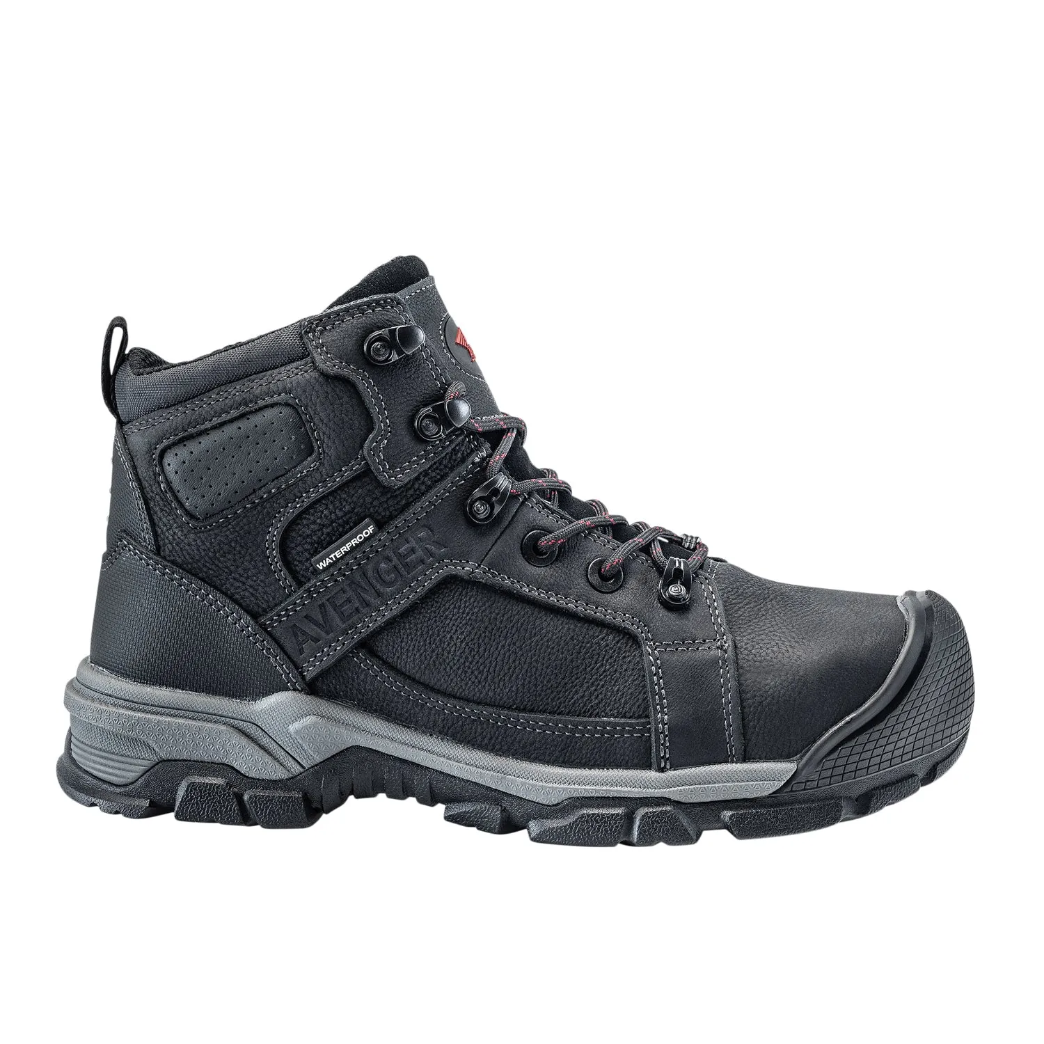 Avenger Mens Ripsaw Mid Black Leather Work Boots