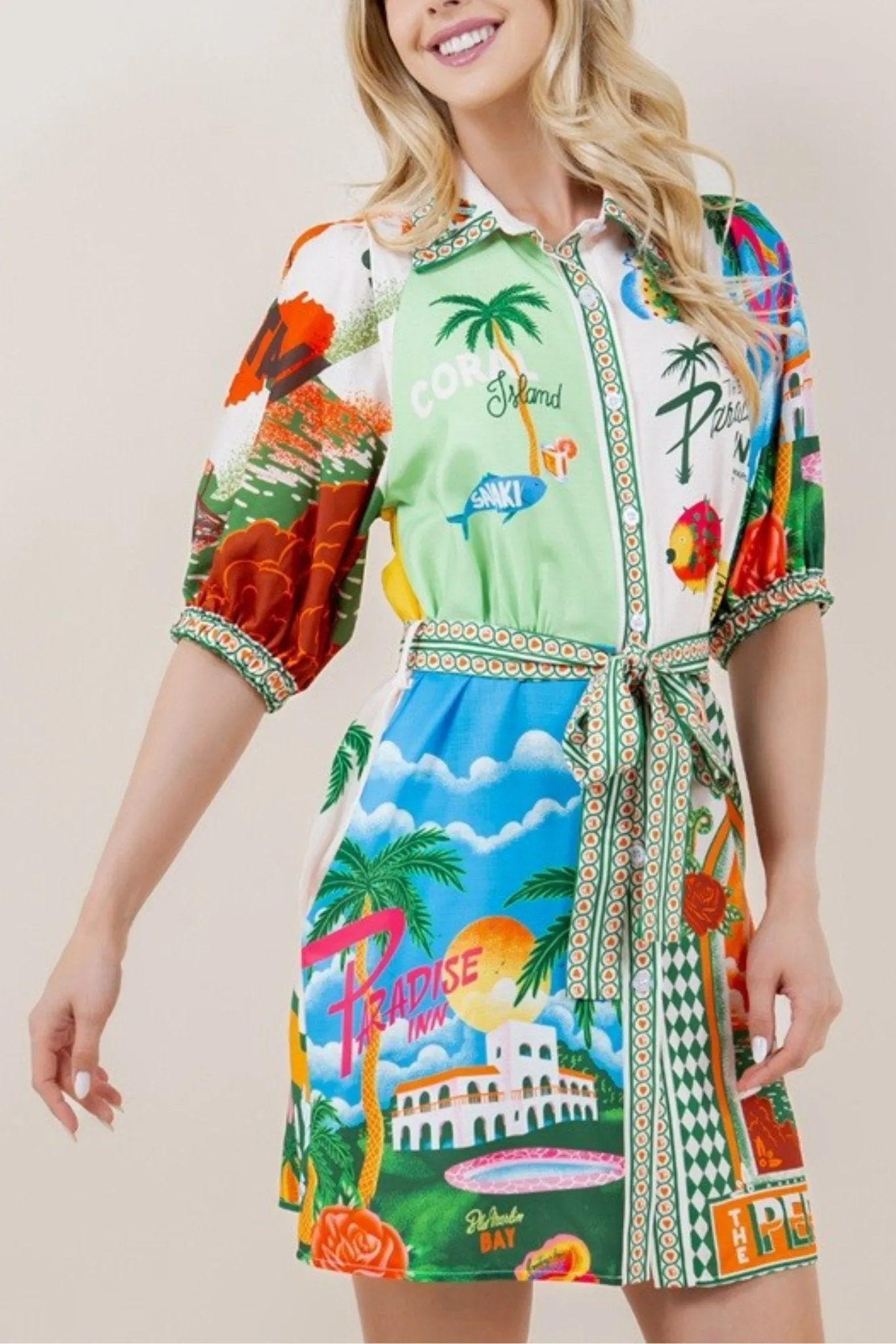 Bali Beach Shirt Dress