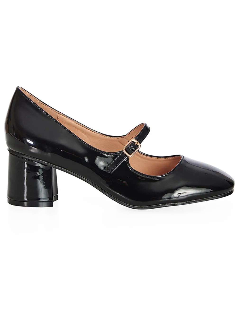 Banned Annie Patent Mary Jane 60's Pumps Black