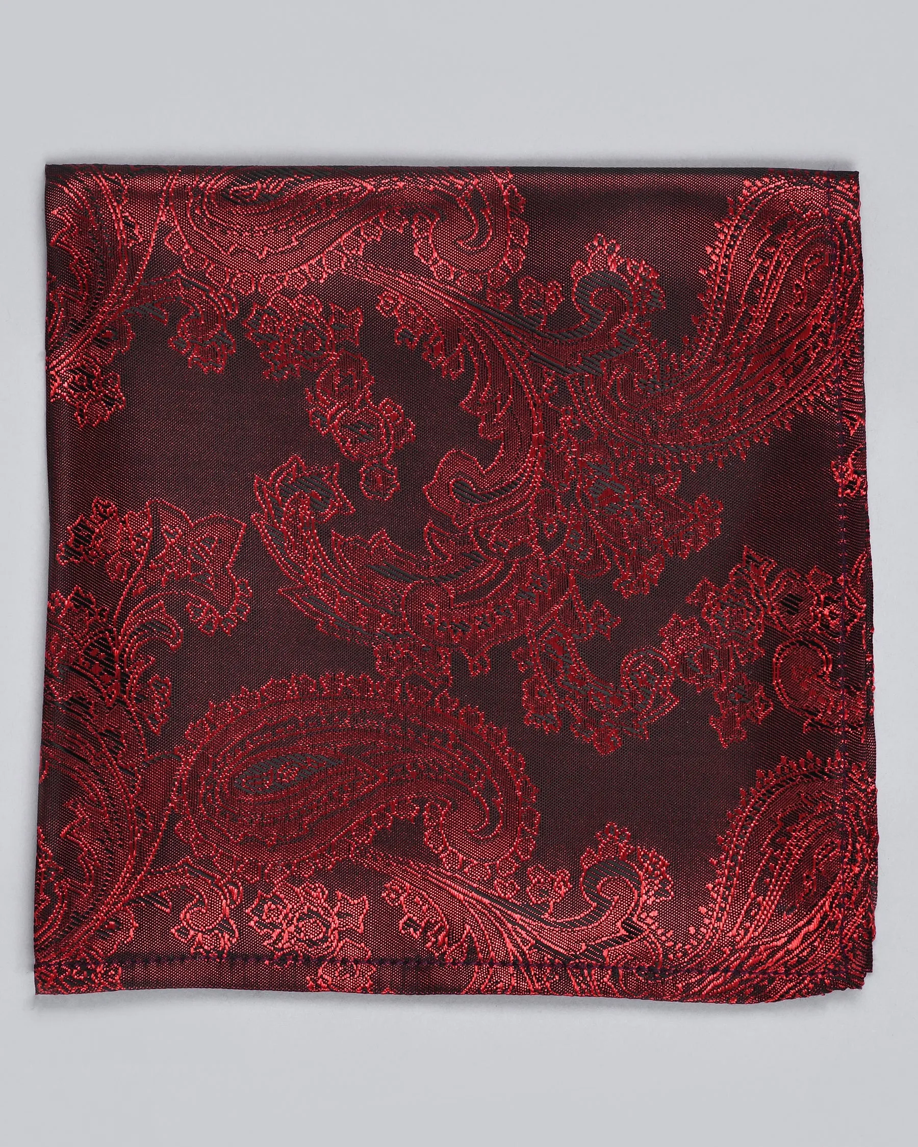 Barn Red Paisley Jacquard Tie with Free Pocket square