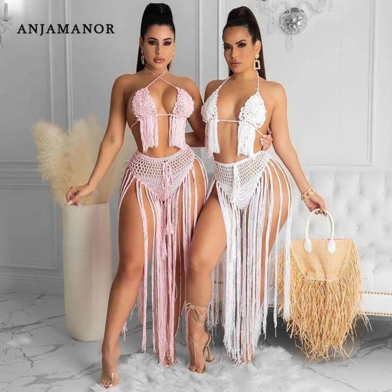 Beach Wear Bikini Top 2 Piece Skirt Set