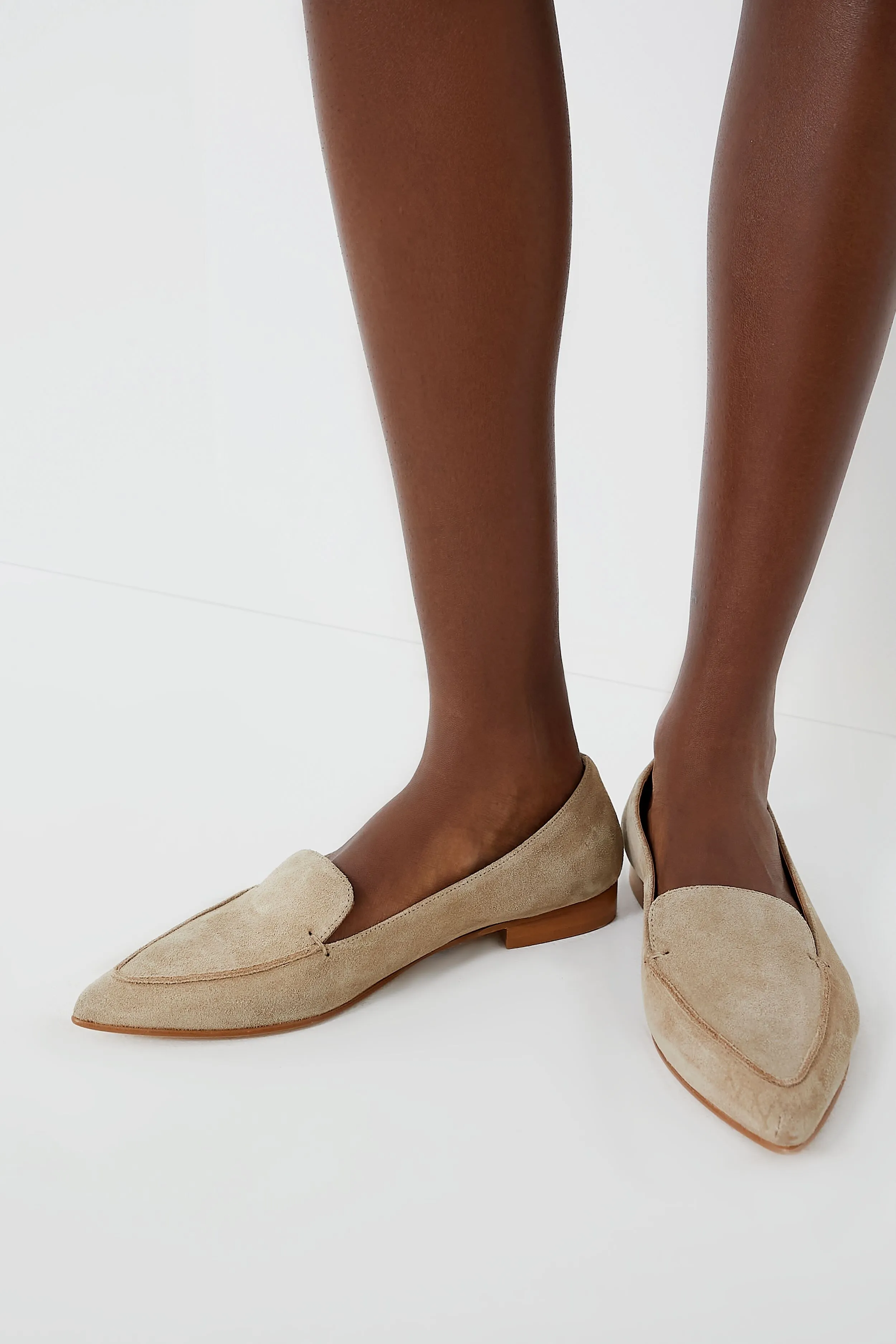 Beige Suede Alex Flats