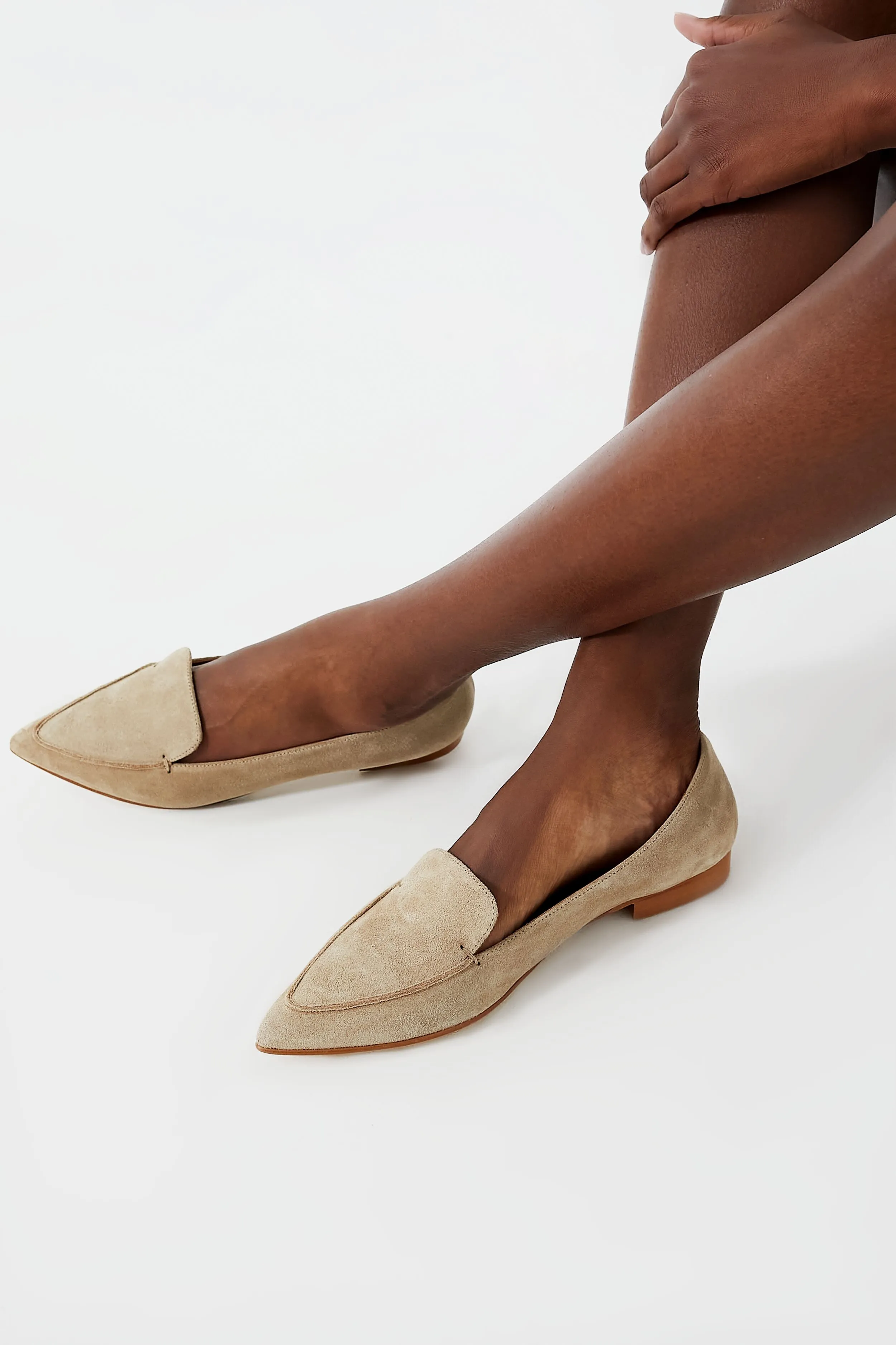 Beige Suede Alex Flats