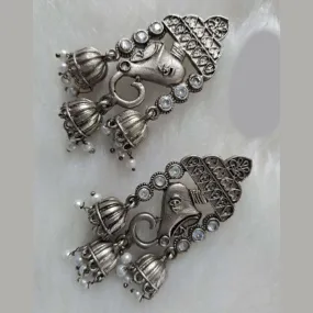 Bhavi Jewels Oxidized Plated Ganesha Dangler Earrings