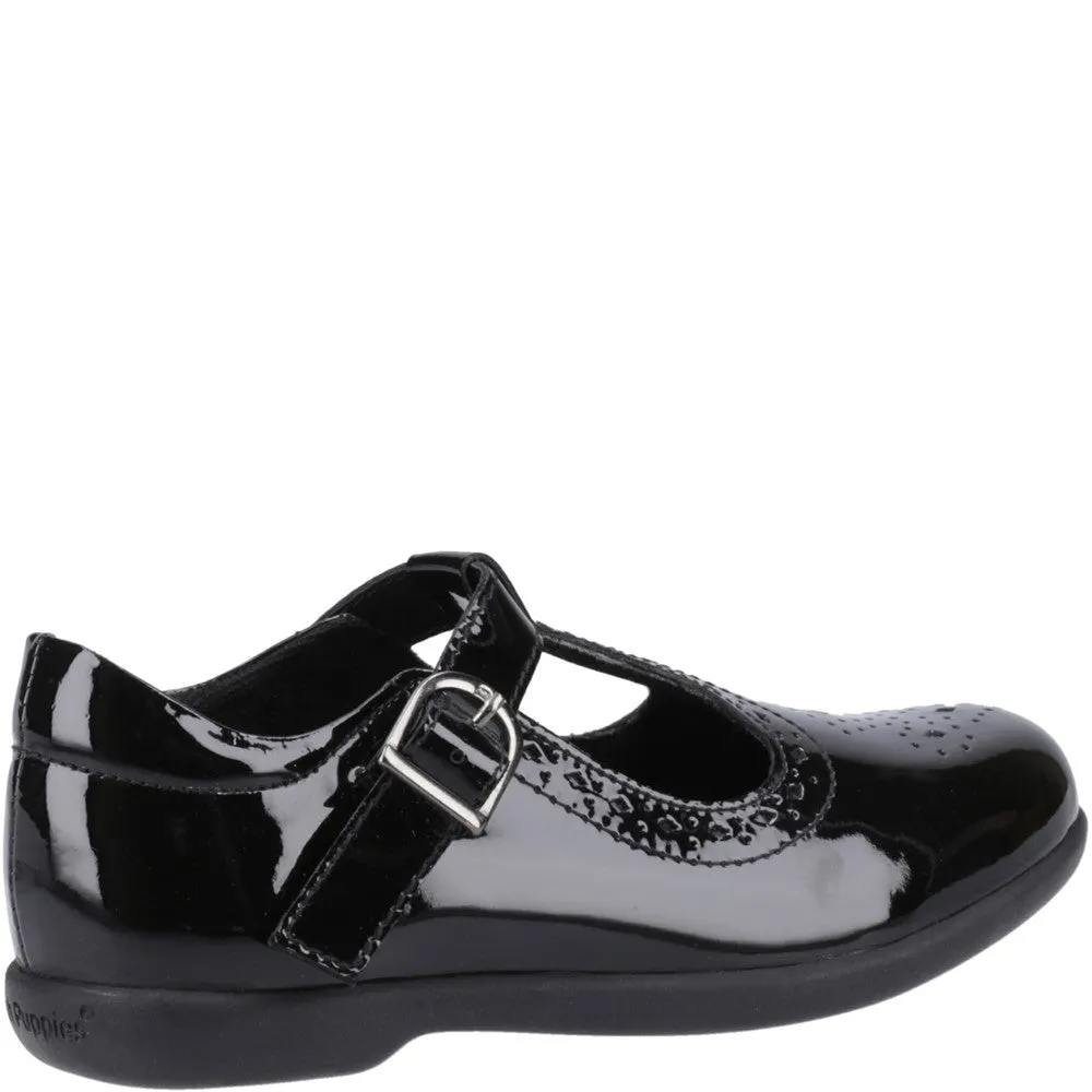 Black Britney Patent Junior School Shoes