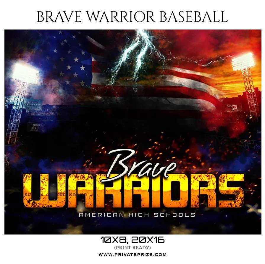 Brave Warrior - Baseball Themed Sports Photography Template