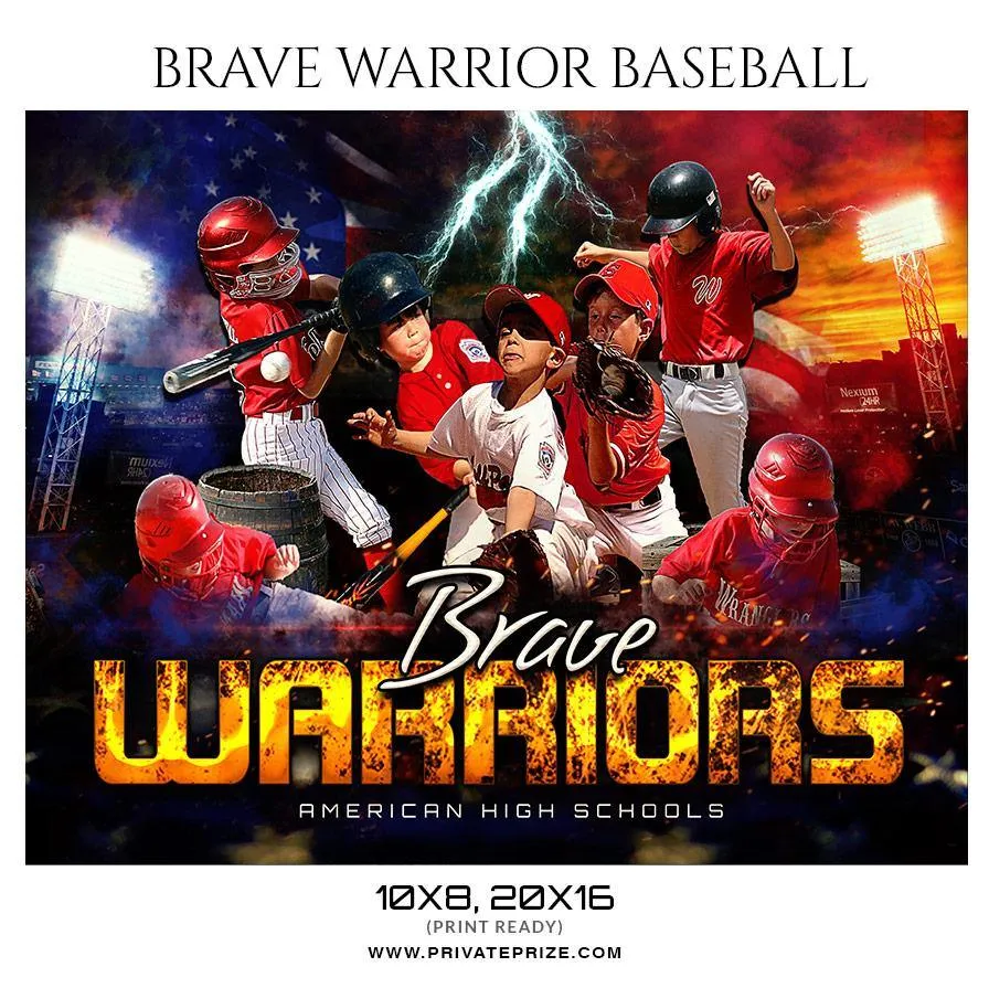 Brave Warrior - Baseball Themed Sports Photography Template