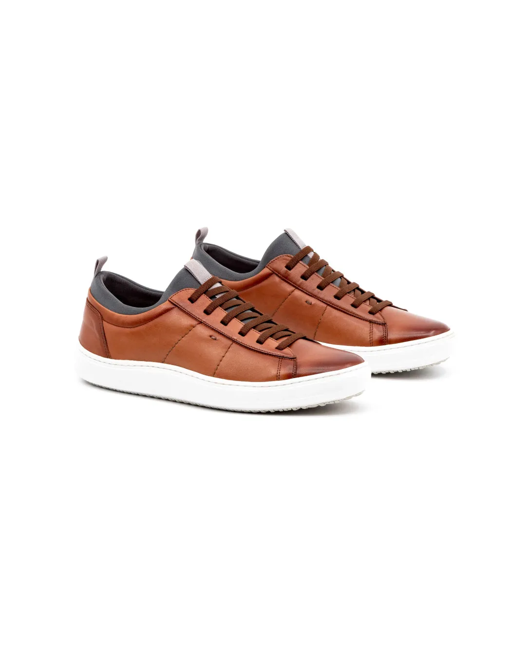 Cameron Pebble Grain Sneaker Whiskey