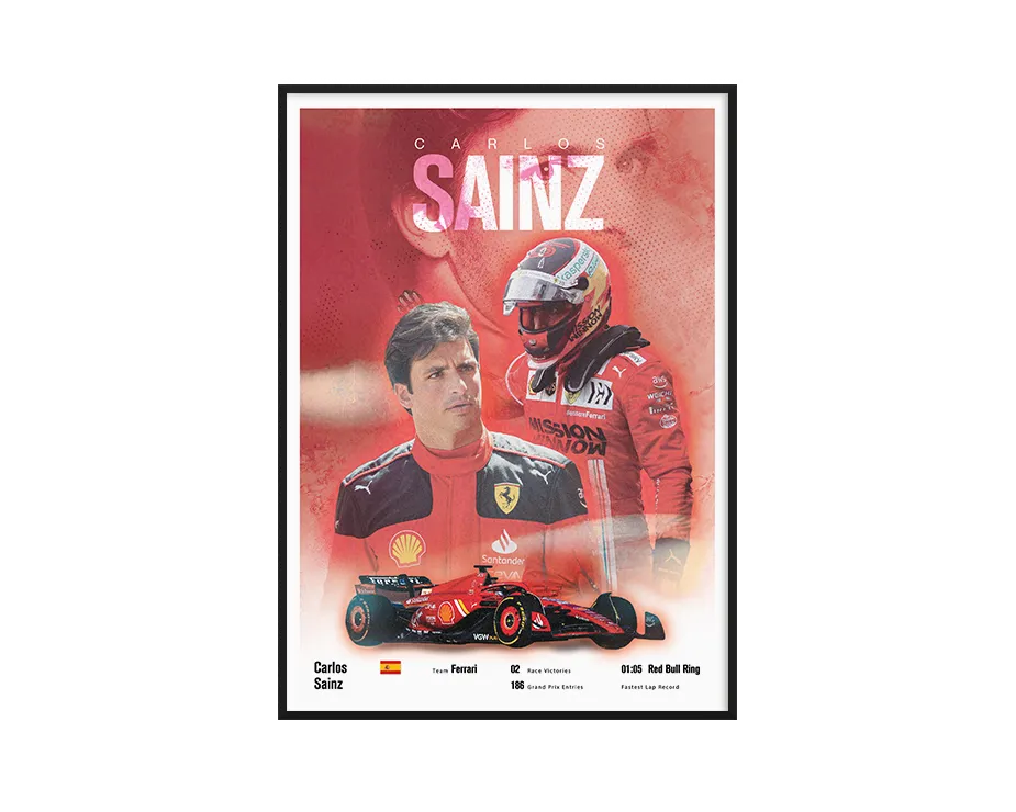 Carlos Sainz Vintage F1 Print