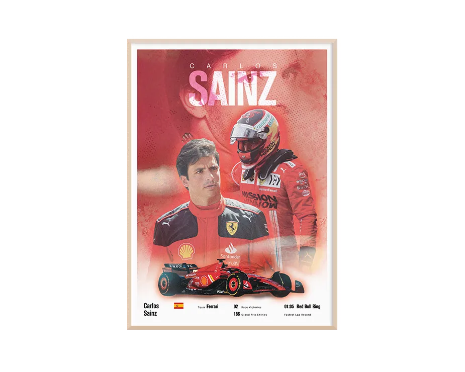 Carlos Sainz Vintage F1 Print