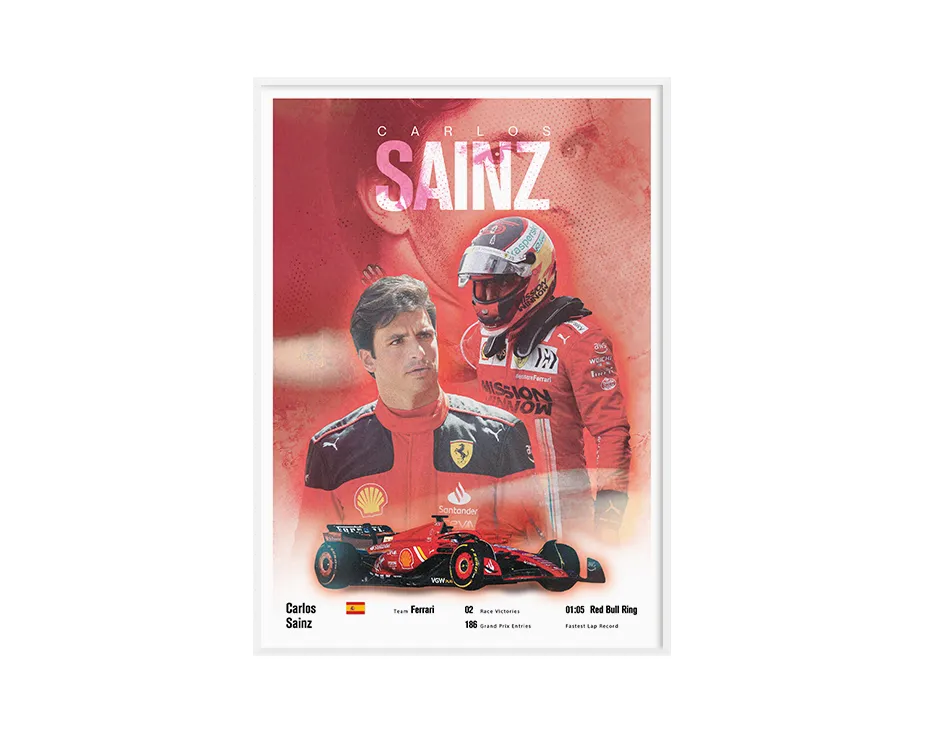 Carlos Sainz Vintage F1 Print