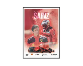 Carlos Sainz Vintage F1 Print