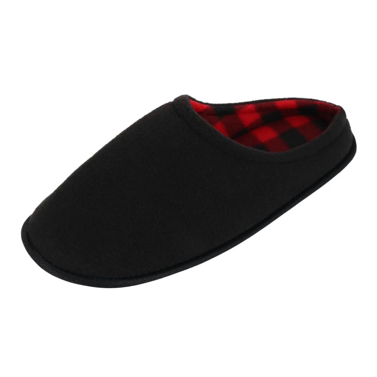 Clear Creek Men's Polar Fleece Plaid Scuff Slippers