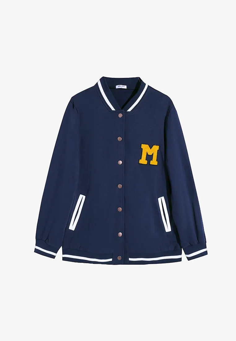 Danny Sporty Streetwear Varsity Jacket - Blue