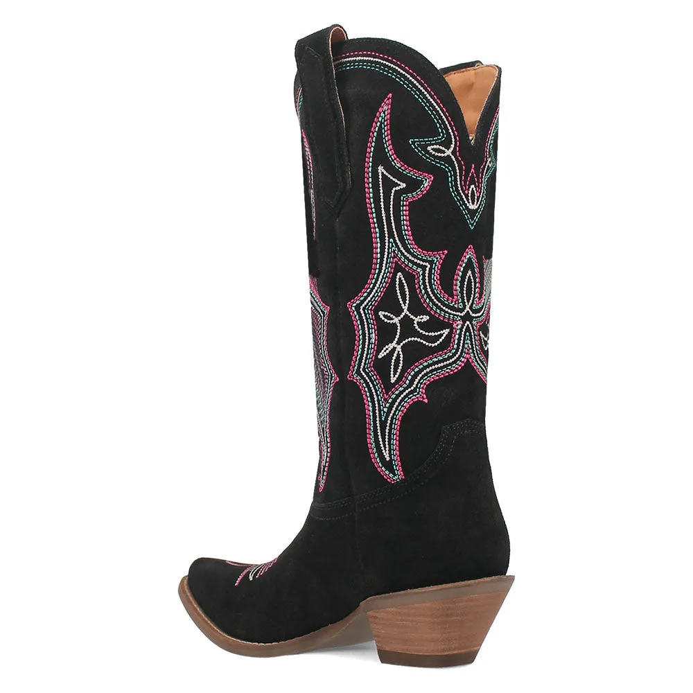 Dingo's Hot Sauce Black Snip Toe Suede Leather Boots