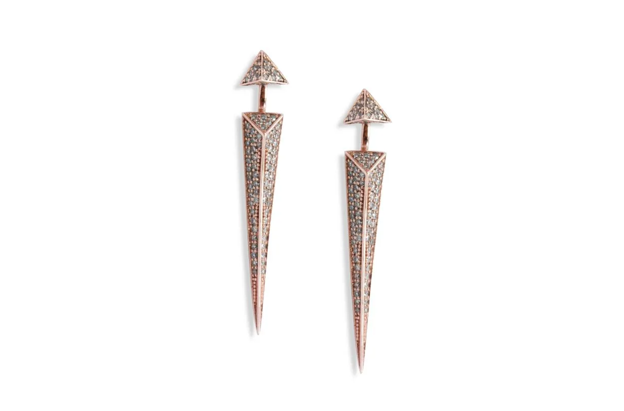 Earrings Trendy Jacket 14kt Rose Gold & Diamonds