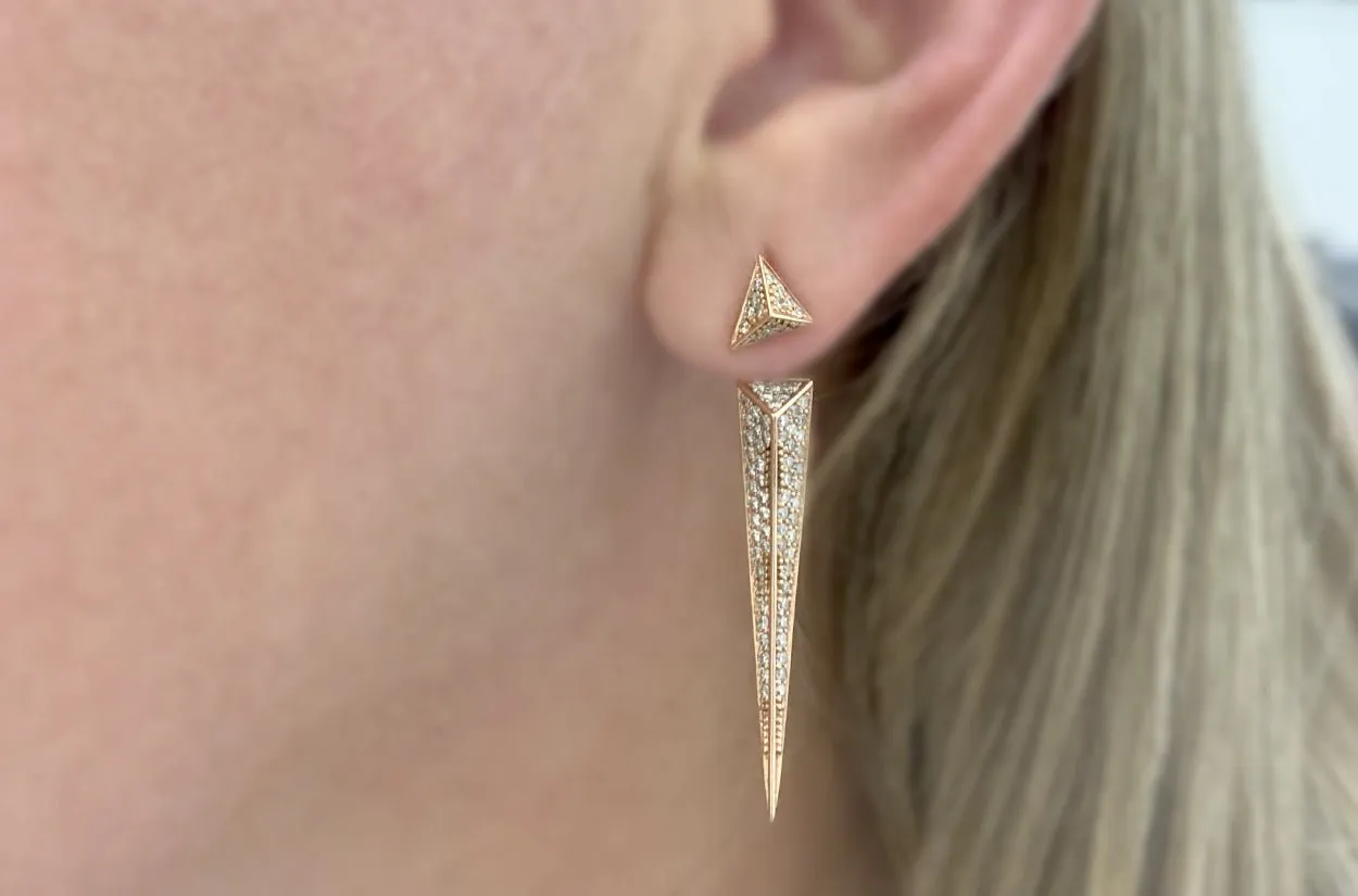 Earrings Trendy Jacket 14kt Rose Gold & Diamonds