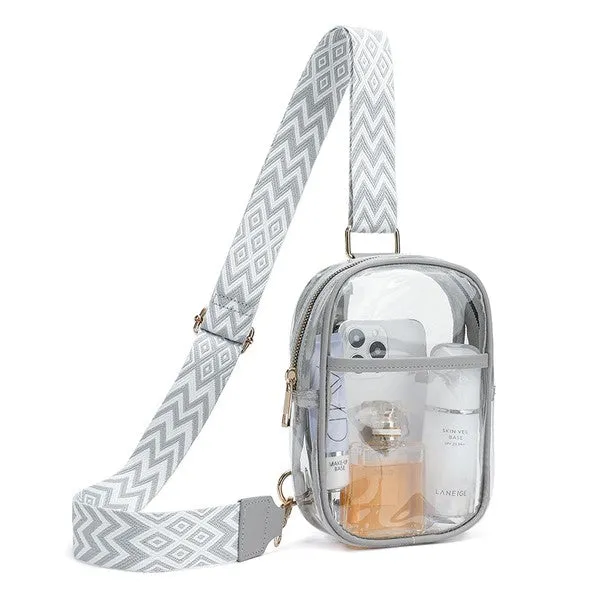 Easy Travels Clear Stadium Sling Crossbody Bag