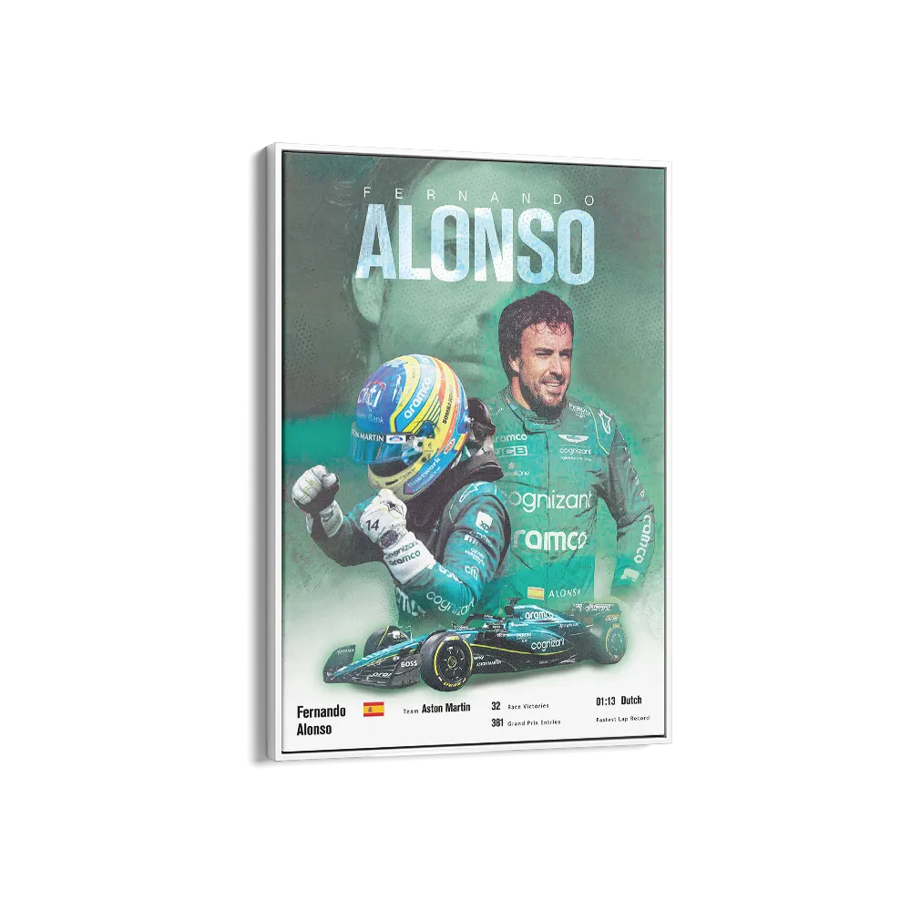 Fernando Alonso Vintage F1 Print