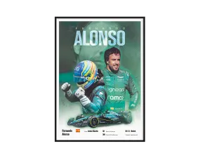 Fernando Alonso Vintage F1 Print