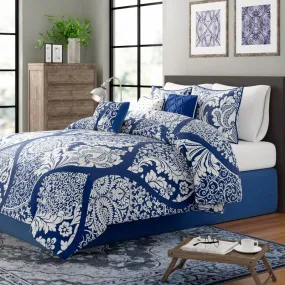 Guacai Traditional Standard Cotton Reversible 7 Piece Comforter Set