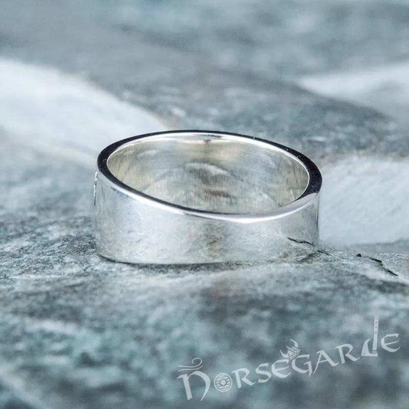 Handcrafted Drakkar Engraving Ring - Sterling Silver