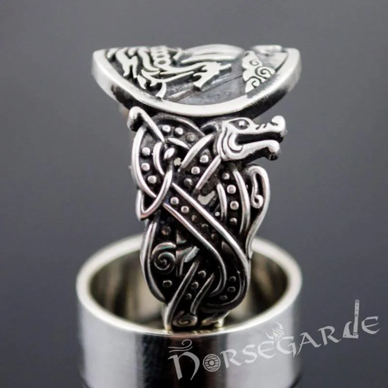 Handcrafted Drakkar Jellinge Style Ring - Sterling Silver