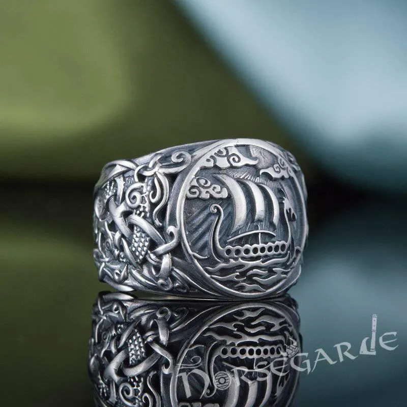 Handcrafted Drakkar Mammen Style Ring - Sterling Silver