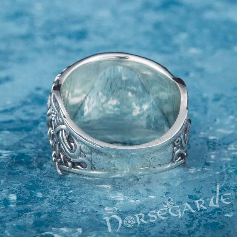 Handcrafted Urnes Style Drakkar Ring - Sterling Silver